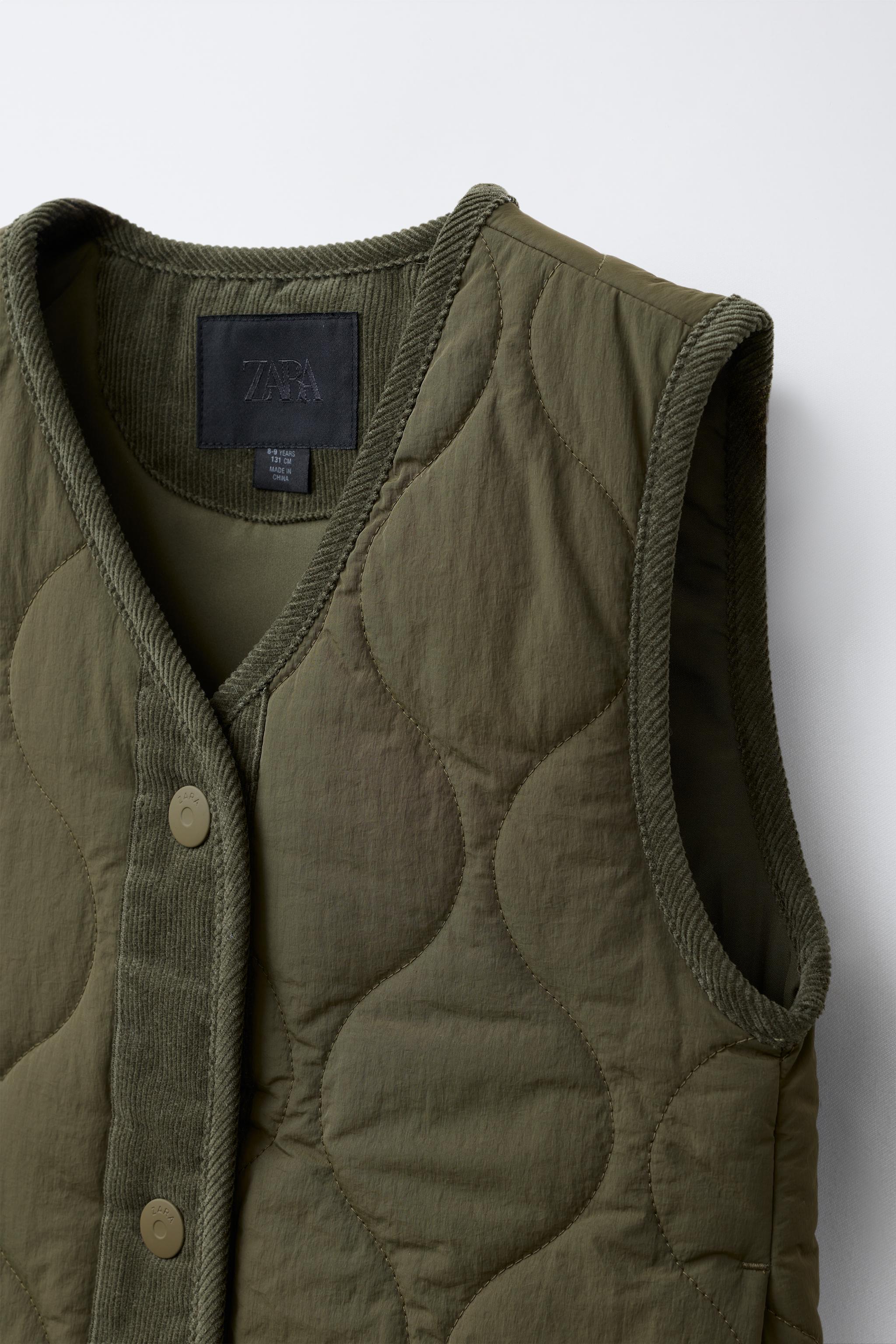 COMBINATION NYLON AND CORDUROY VEST